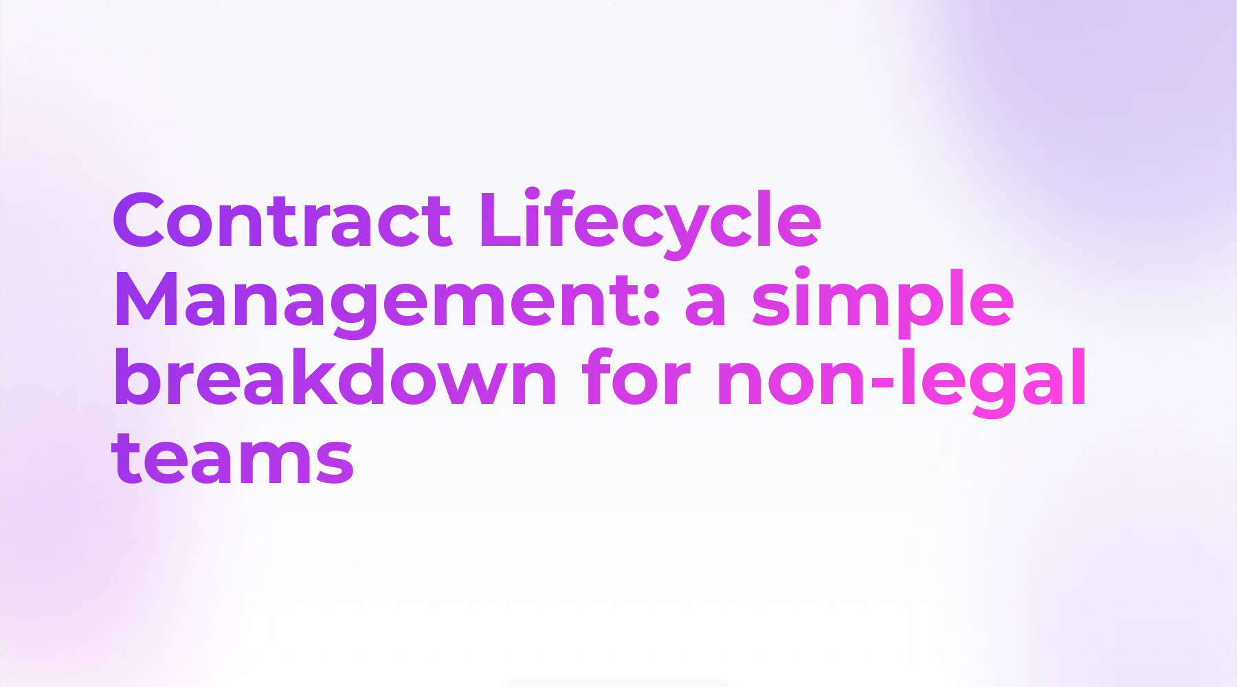 contract lifecycle management